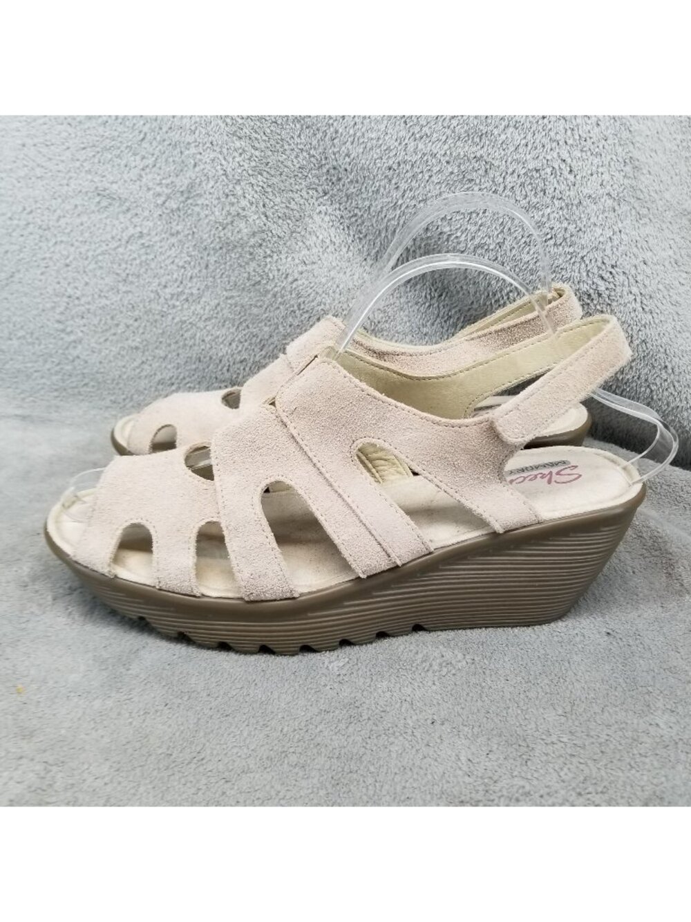 Skechers Shoes Womens Size 9 W Parallel Stylin Tan Suede Slingback Sandals *Read